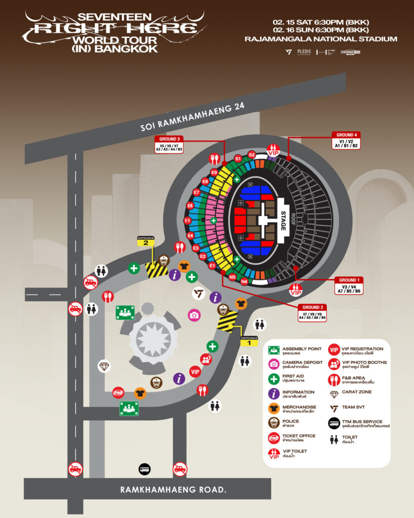 Rajamangala Stadium Map & Facilities