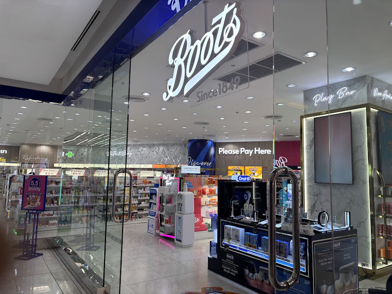 Boots Bangkok cosmetics and skincare section