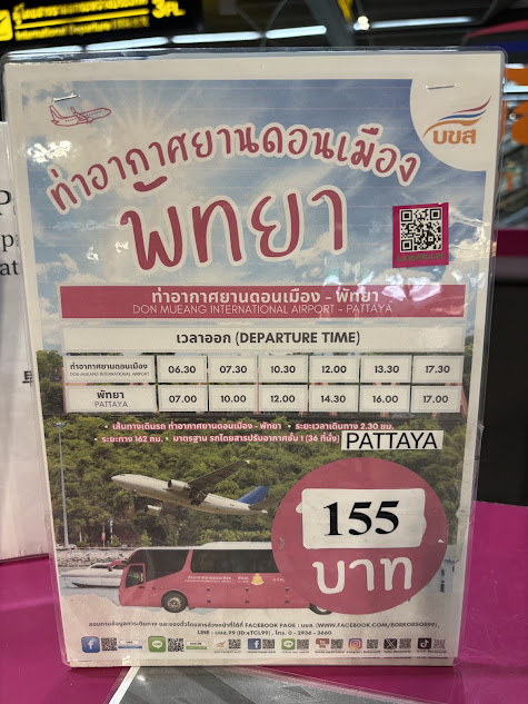 DMK to Pattaya bus timetable